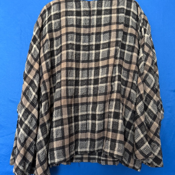 Transparente Women's Plus/OS Long sleeve Plaid blouse tunic top Lagenlook - Picture 3 of 6